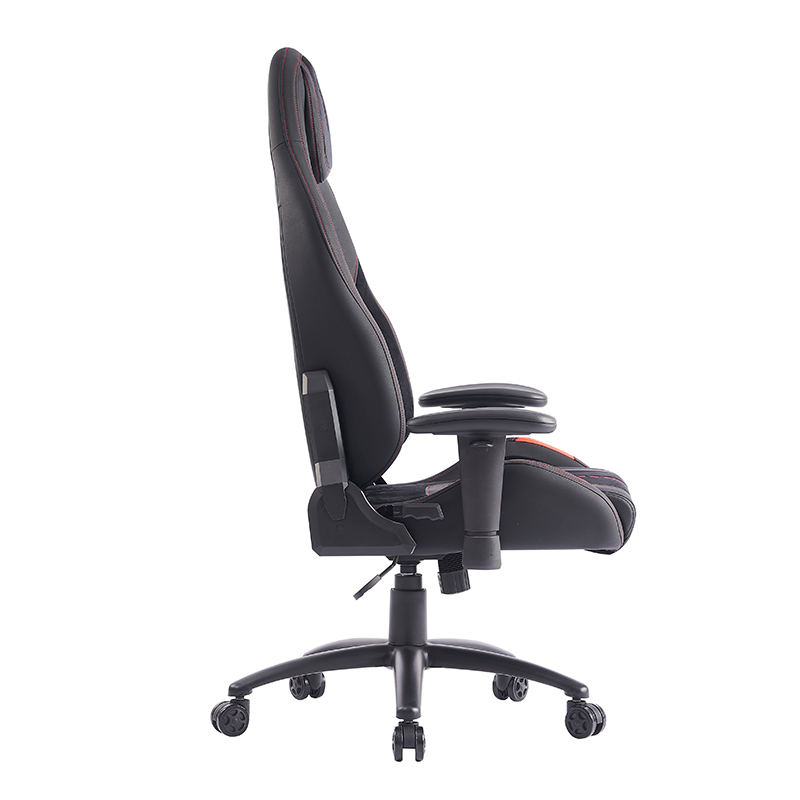 XL-1057 2D Armlæn ergonomisk spillestol i sort børstet læder